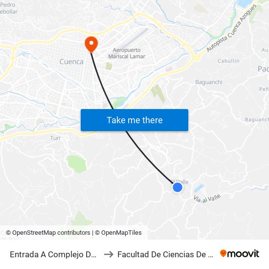 Entrada A Complejo Deportivo to Facultad De Ciencias De La Salud map