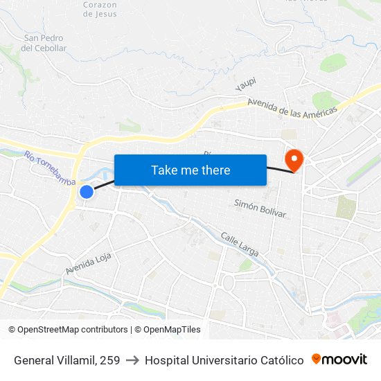 General Villamil, 259 to Hospital Universitario Católico map