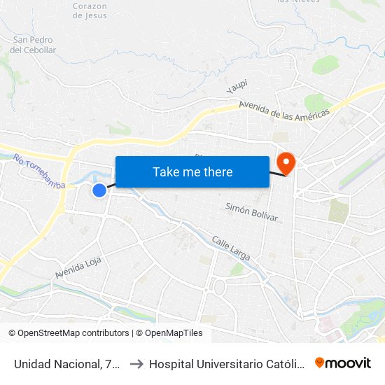 Unidad Nacional, 77y to Hospital Universitario Católico map
