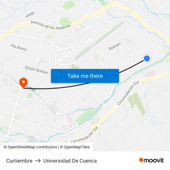 Curtiembre to Universidad De Cuenca map