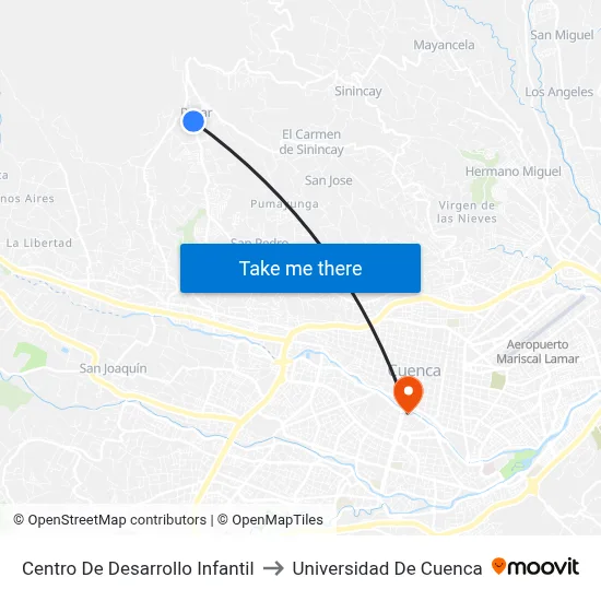 Centro De Desarrollo Infantil to Universidad De Cuenca map