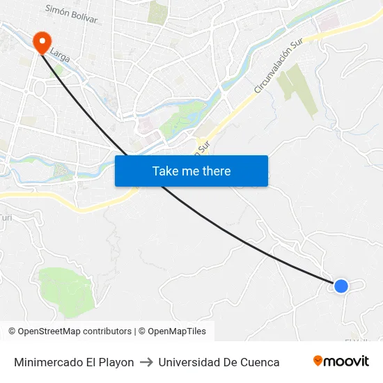 Minimercado El Playon to Universidad De Cuenca map