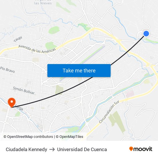 Ciudadela Kennedy to Universidad De Cuenca map