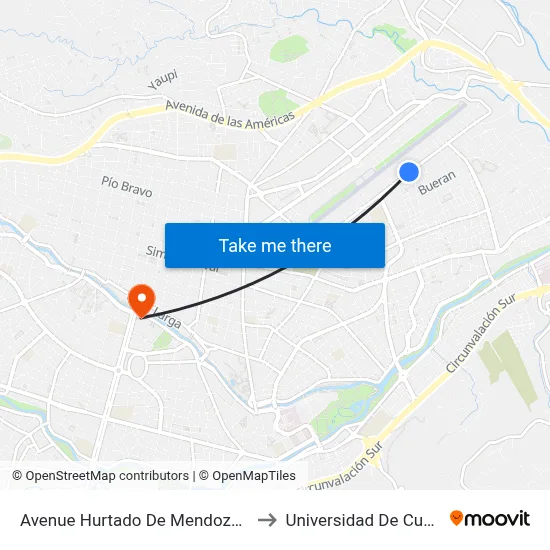 Avenue Hurtado De Mendoza, 561 to Universidad De Cuenca map