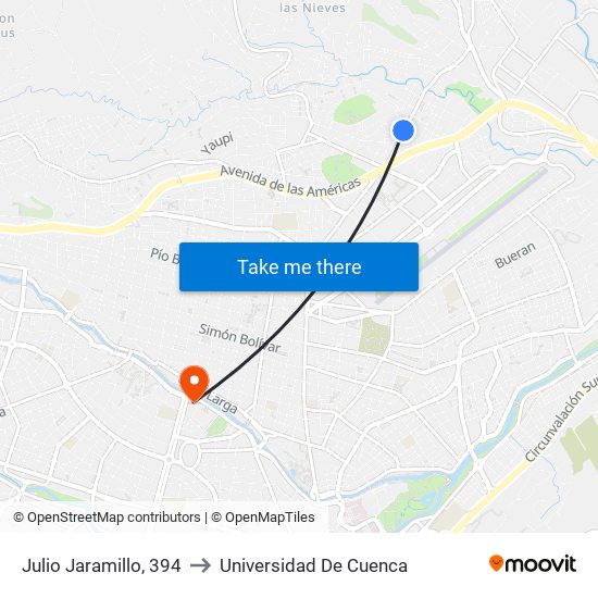 Julio Jaramillo, 394 to Universidad De Cuenca map