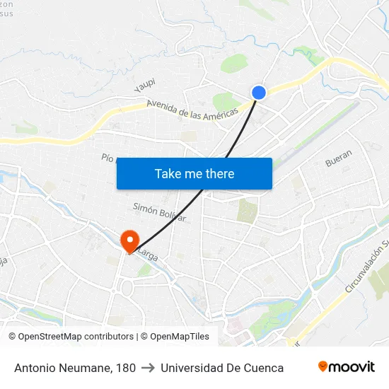 Antonio Neumane, 180 to Universidad De Cuenca map