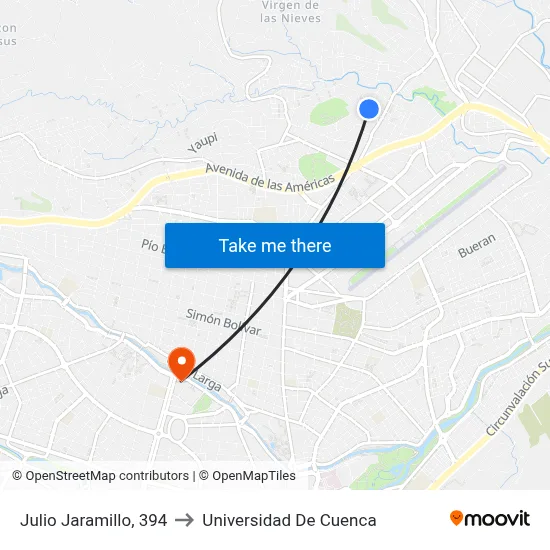 Julio Jaramillo, 394 to Universidad De Cuenca map