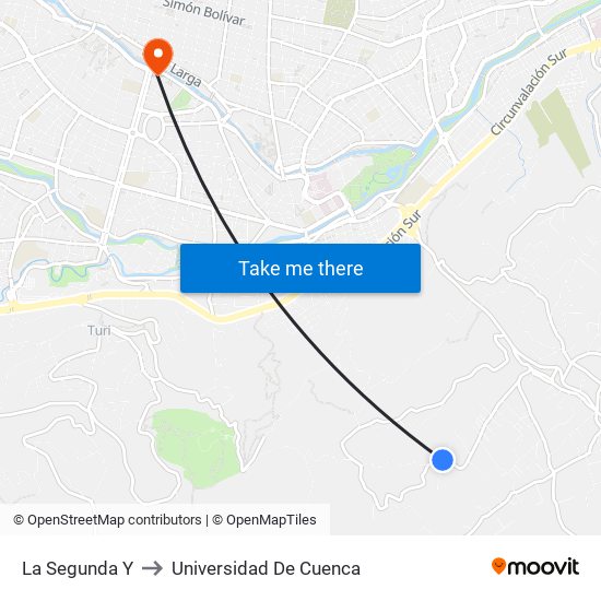 La Segunda Y to Universidad De Cuenca map
