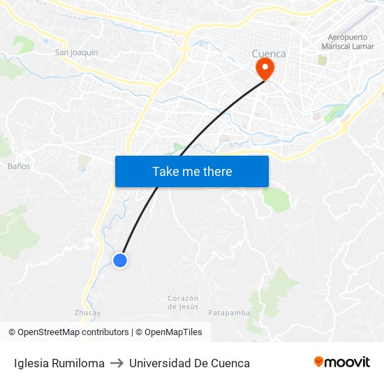 Iglesia Rumiloma to Universidad De Cuenca map