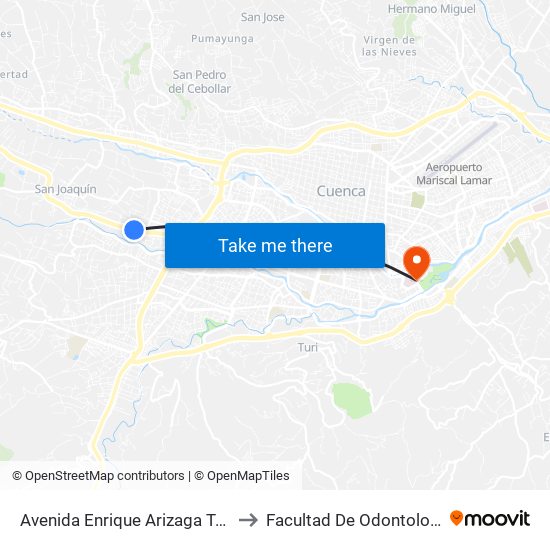 Avenida Enrique Arizaga Toral to Facultad De Odontología map