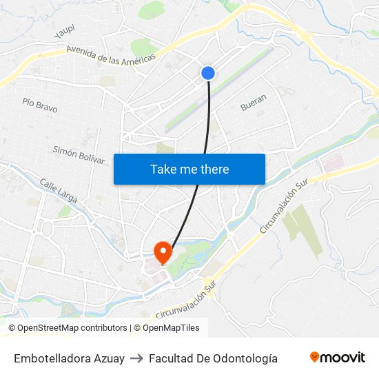 Embotelladora Azuay to Facultad De Odontología map