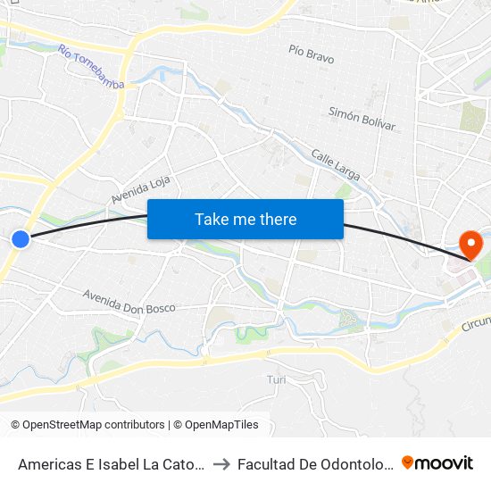Americas E Isabel La Catolica to Facultad De Odontología map