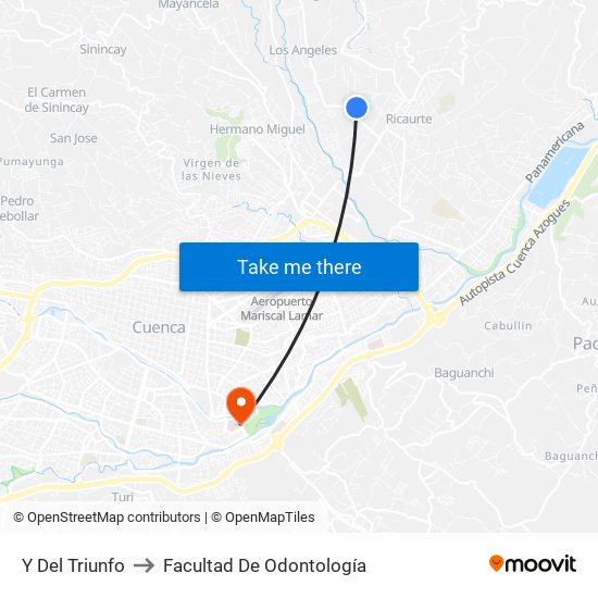 Y Del Triunfo to Facultad De Odontología map