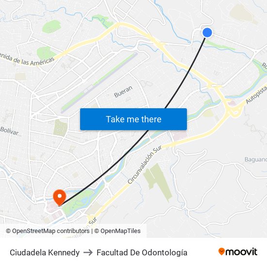 Ciudadela Kennedy to Facultad De Odontología map