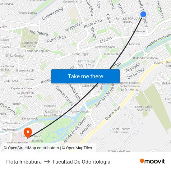 Flota Imbabura to Facultad De Odontología map