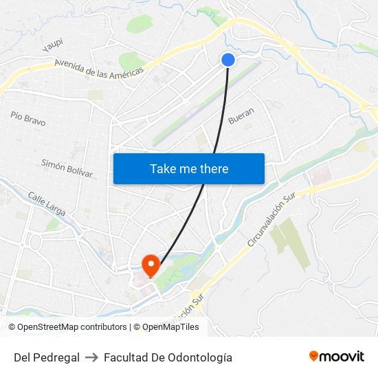 Del Pedregal to Facultad De Odontología map