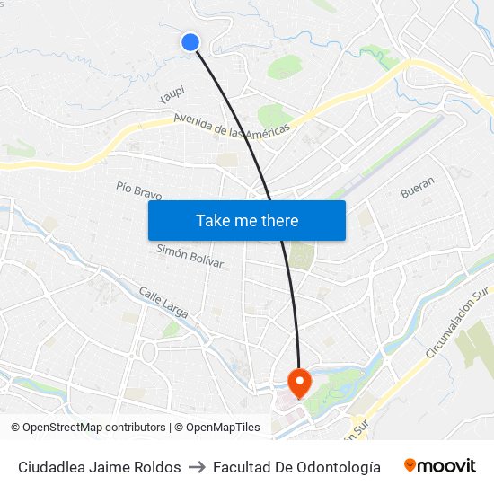 Ciudadlea Jaime Roldos to Facultad De Odontología map