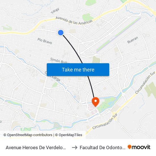 Avenue Heroes De Verdeloma, 725 to Facultad De Odontología map