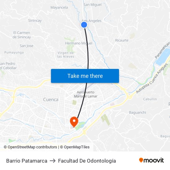 Barrio Patamarca to Facultad De Odontología map