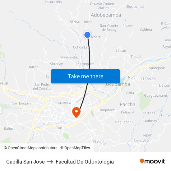 Capilla San Jose to Facultad De Odontología map