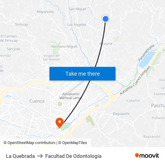 La Quebrada to Facultad De Odontología map