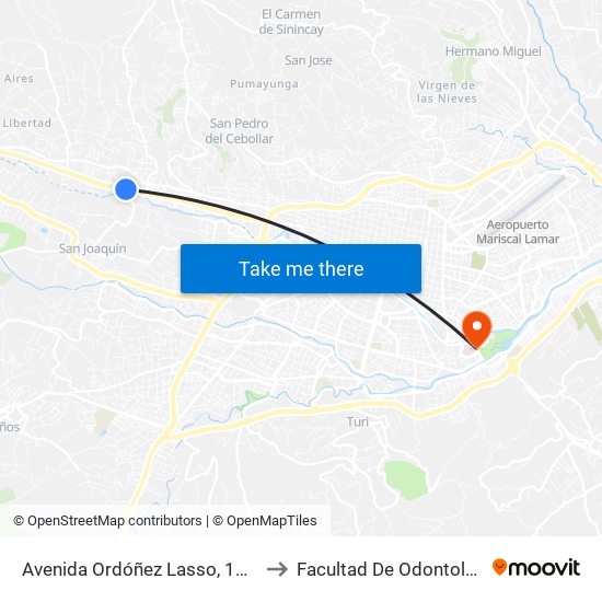 Avenida Ordóñez Lasso, 19420 to Facultad De Odontología map