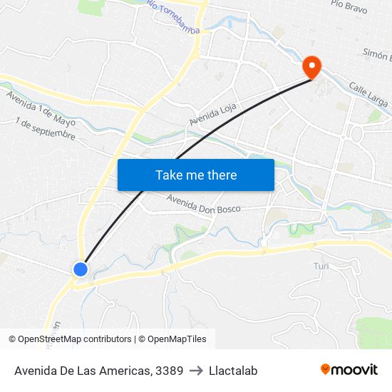 Avenida De Las Americas, 3389 to Llactalab map