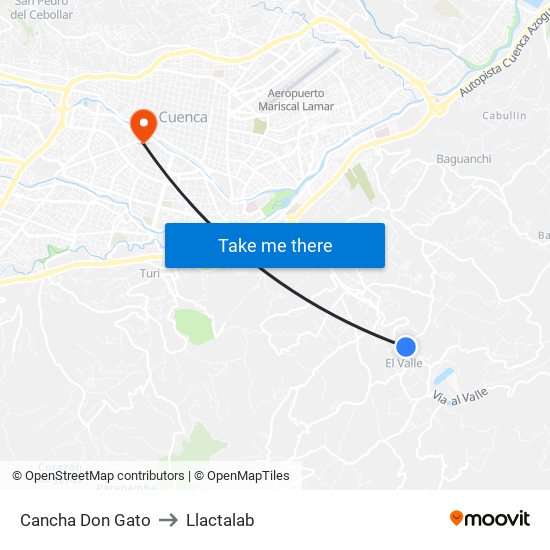Cancha Don Gato to Llactalab map