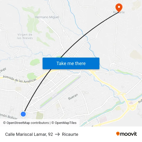 Calle Mariscal Lamar, 92 to Ricaurte map