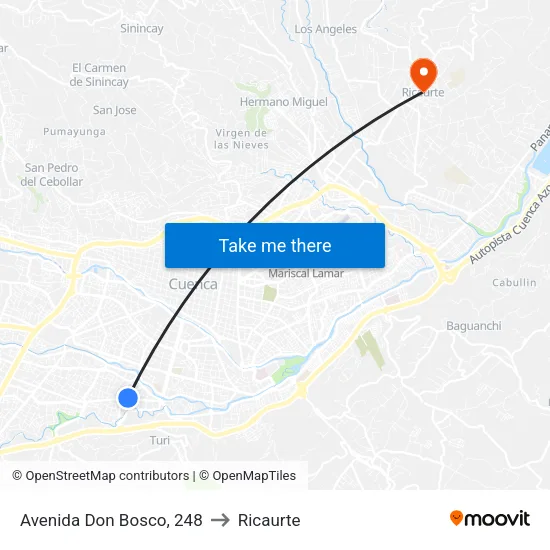 Avenida Don Bosco, 248 to Ricaurte map