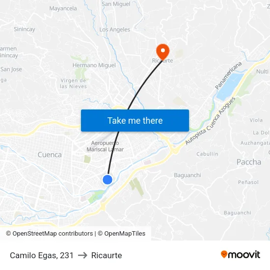 Camilo Egas, 231 to Ricaurte map