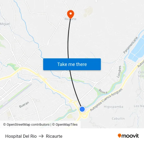 Hospital Del Rio to Ricaurte map