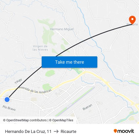 Hernando De La Cruz, 11 to Ricaurte map