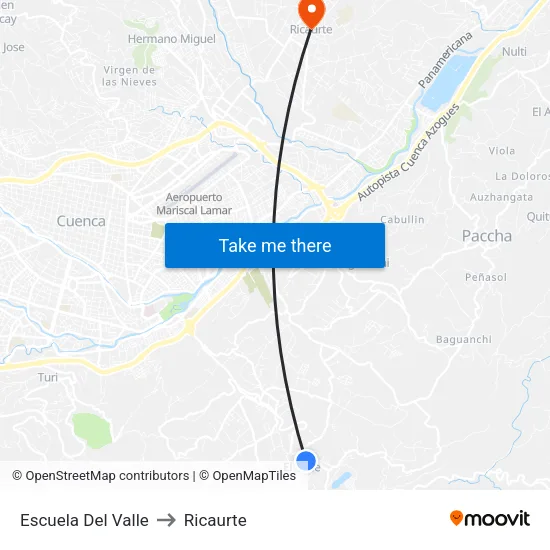 Escuela Del Valle to Ricaurte map