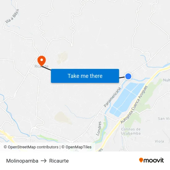 Molinopamba to Ricaurte map