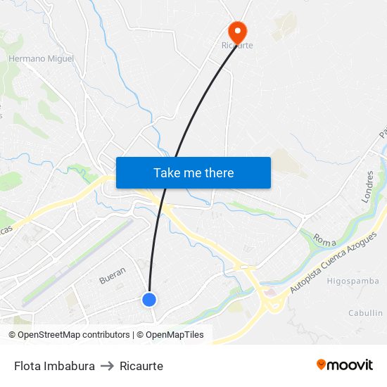 Flota Imbabura to Ricaurte map