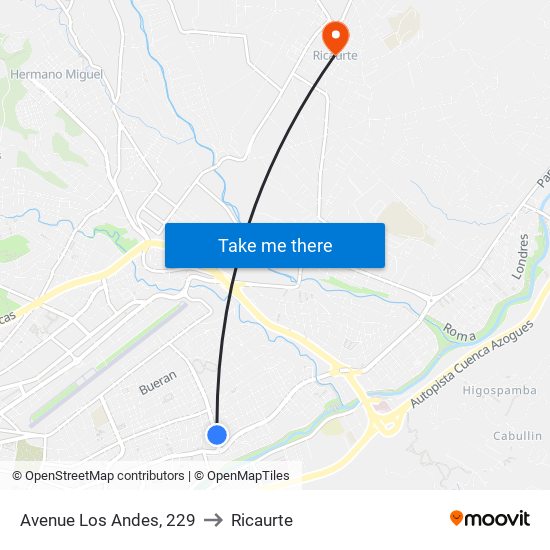 Avenue Los Andes, 229 to Ricaurte map