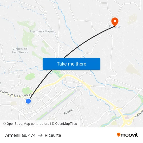 Armenillas, 474 to Ricaurte map