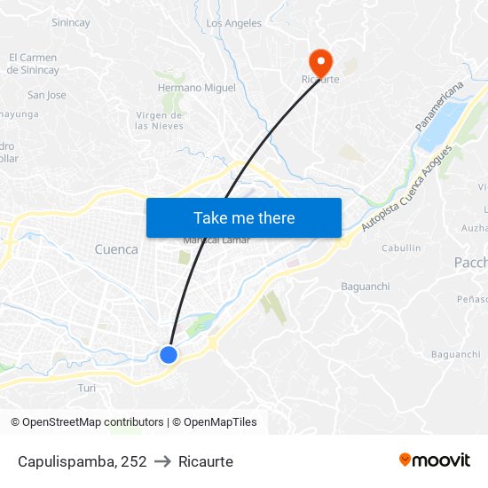 Capulispamba, 252 to Ricaurte map