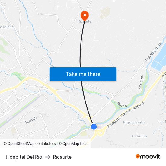Hospital Del Rio to Ricaurte map