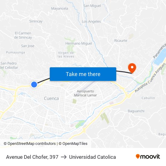 Avenue Del Chofer, 397 to Universidad Catolica map