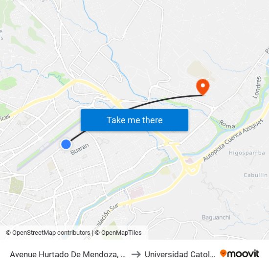 Avenue Hurtado De Mendoza, 561 to Universidad Catolica map