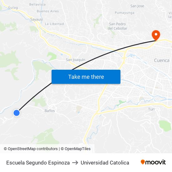 Escuela Segundo Espinoza to Universidad Catolica map