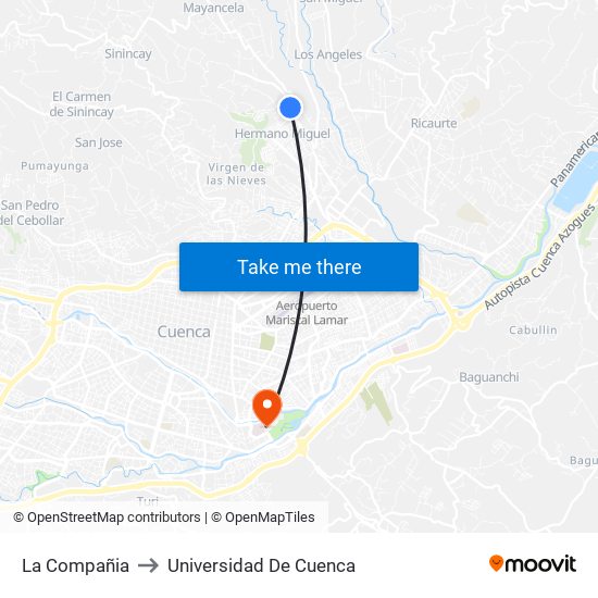 La Compañia to Universidad De Cuenca map