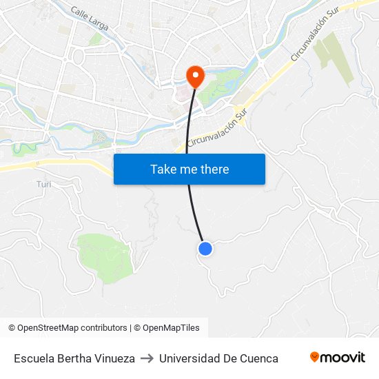 Escuela Bertha Vinueza to Universidad De Cuenca map