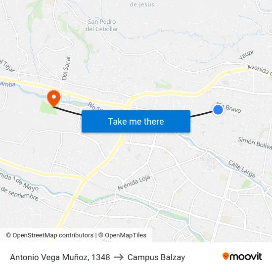 Antonio Vega Muñoz, 1348 to Campus Balzay map