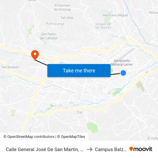 Calle General José De San Martin, 104 to Campus Balzay map