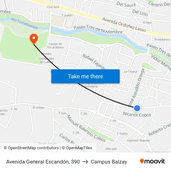 Avenida General Escandón, 390 to Campus Balzay map
