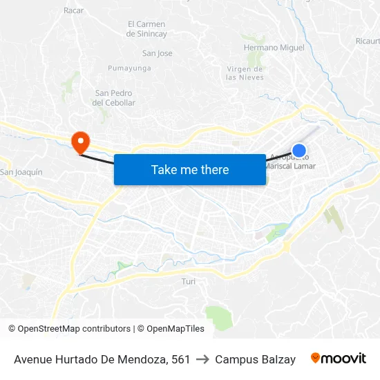 Avenue Hurtado De Mendoza, 561 to Campus Balzay map