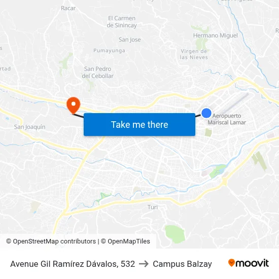 Avenue Gil Ramírez Dávalos, 532 to Campus Balzay map